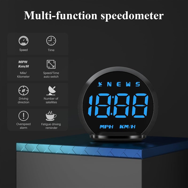 wiiiw GPS Speedometer G13, Heads up Display for Cars with Speed MPH, Compass Driving Direction, Fatigue Driving Reminder, Overspeed Alarm Trip Meter, for All Vehicles - Image 3